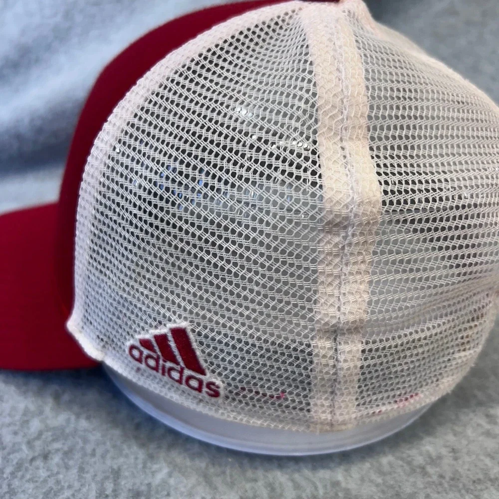 Tulsa Golden Hurricane Mens Red Adidas Trucker Hat Snapback Mesh OSFM